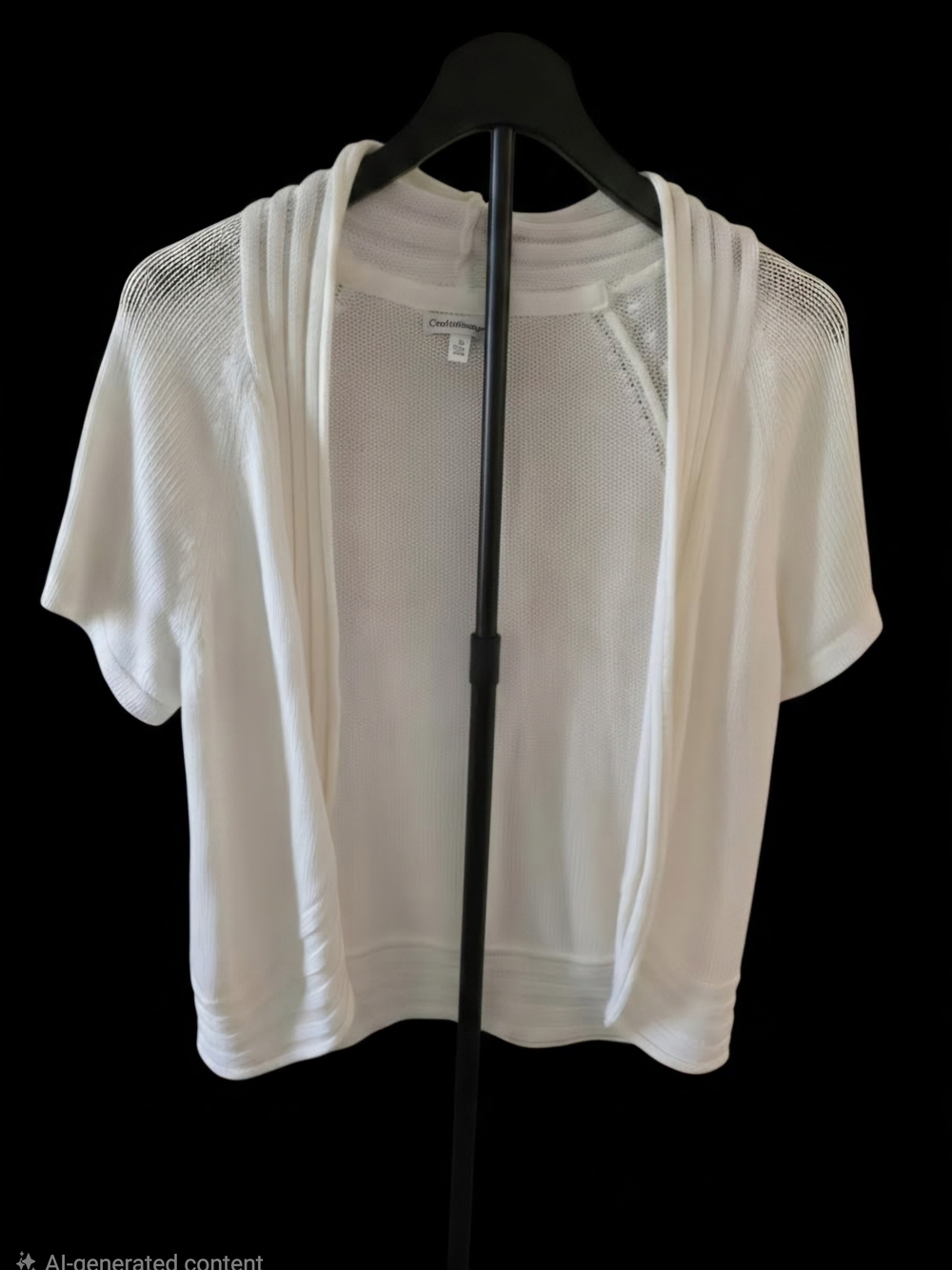 croft & barrow Cream Knit Open Cardigan